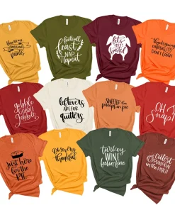 Group Thanksgiving Shirts | Friends and Family Shirt for Holidays, Dinners and Reunions | Couples Shirts | Funny Pun Food T-shirts
